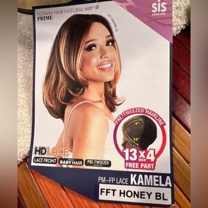 Sis Human Hair Blend Lace Front Wig PM-FP LACE KAMELA - FFT HONEY BL - NWT